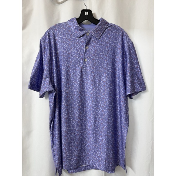 Hickey Freeman Other - Hickey Freeman Golf Polo Men's Large Purple Printed Geometric Cactus Print. K29